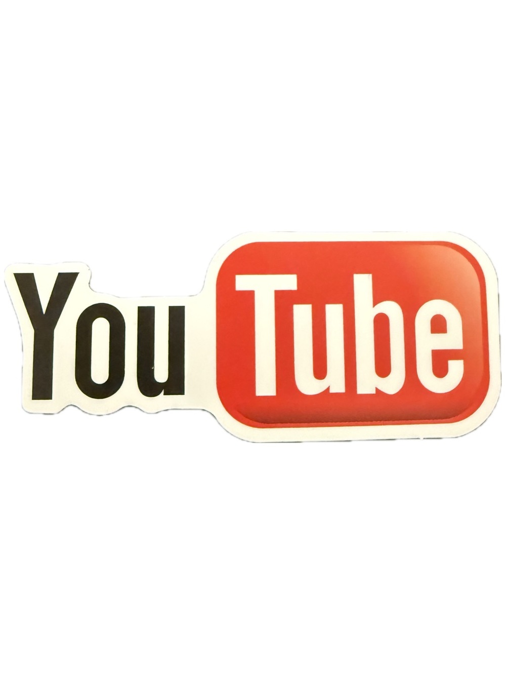 YouTube Logo Die Cut Vinyl Sticker Red White Social Media Laptop Decal